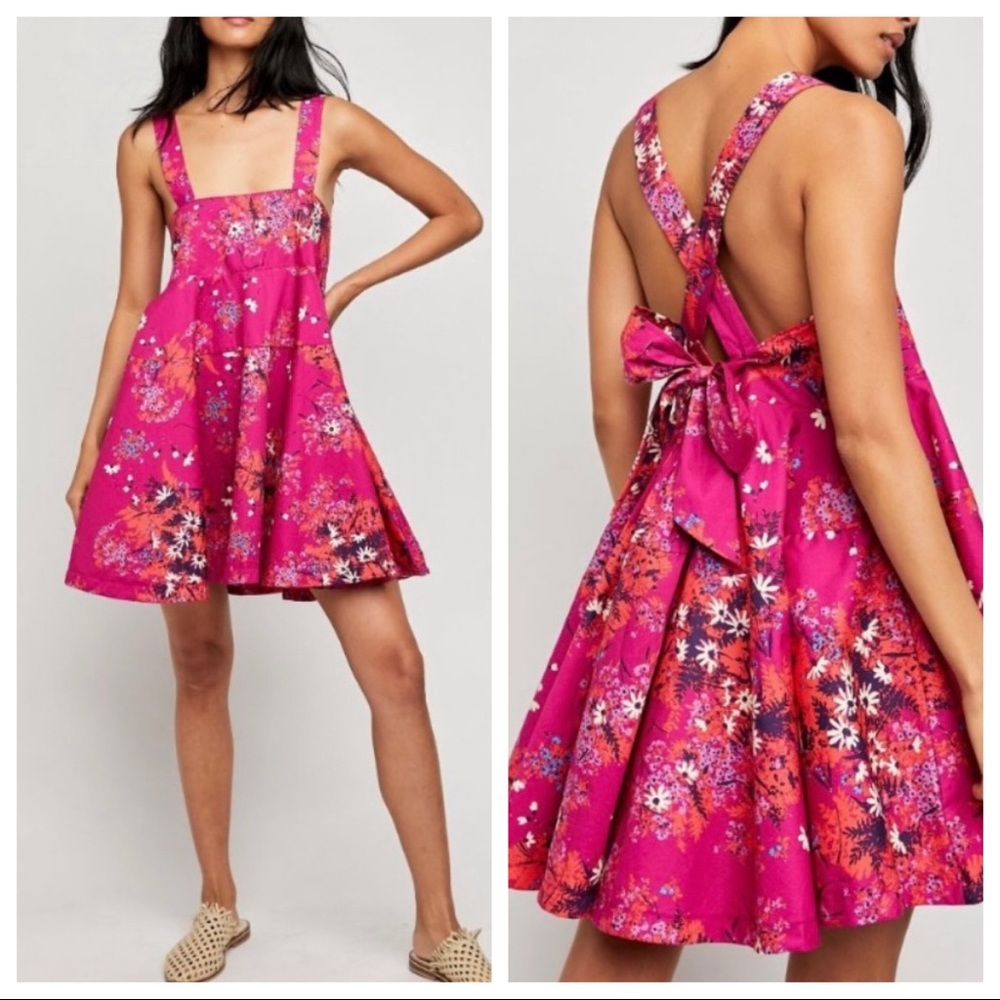 NWT Free People Let The Sunshine In Print Dress M